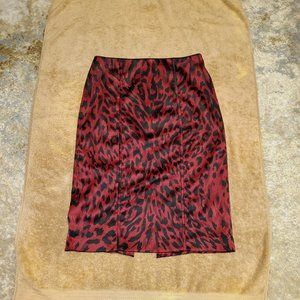 White House/Black Market Red Leopard Pencil Skirt